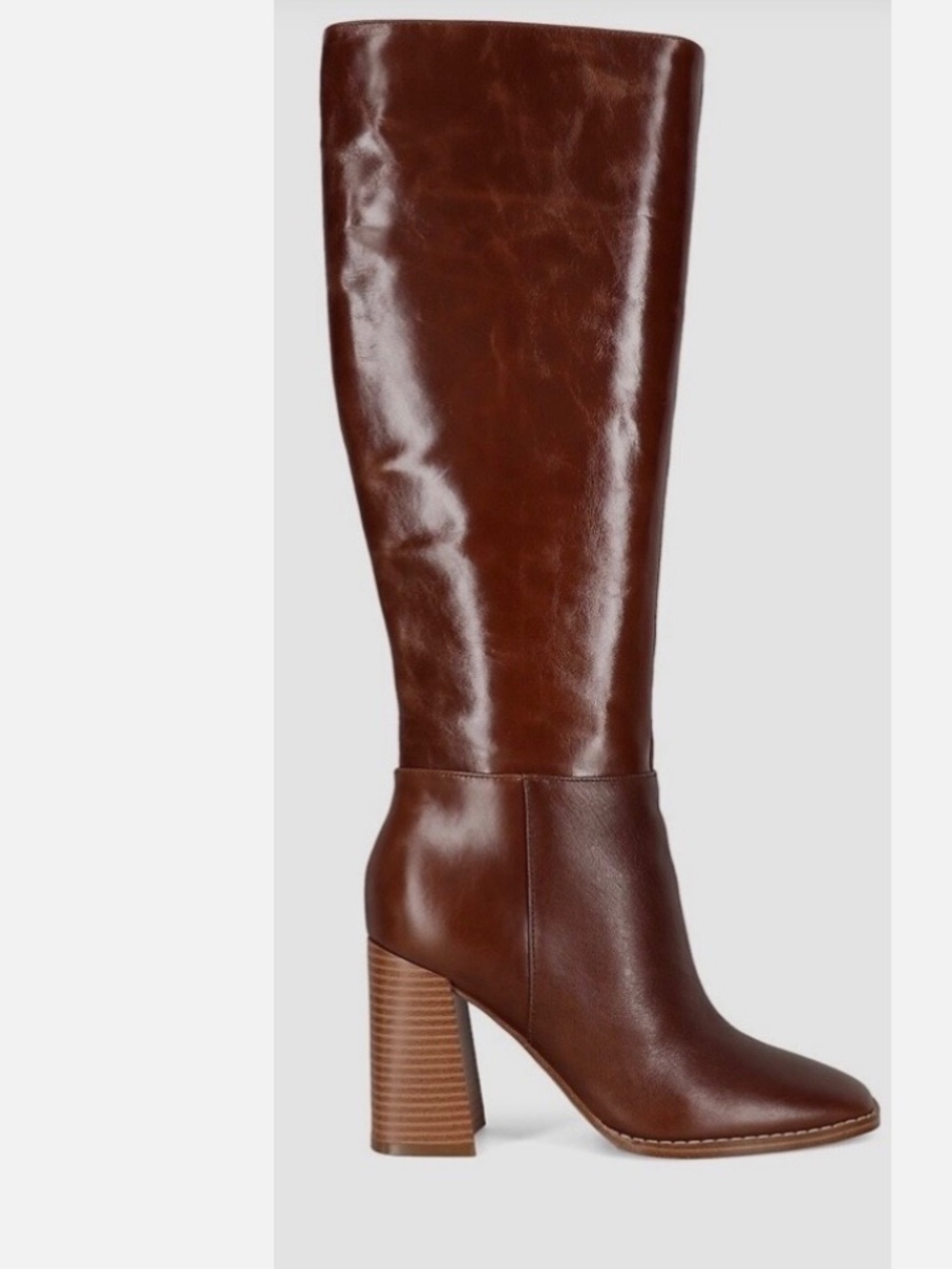 Nine West Temas block heel tan tall boots 7.5